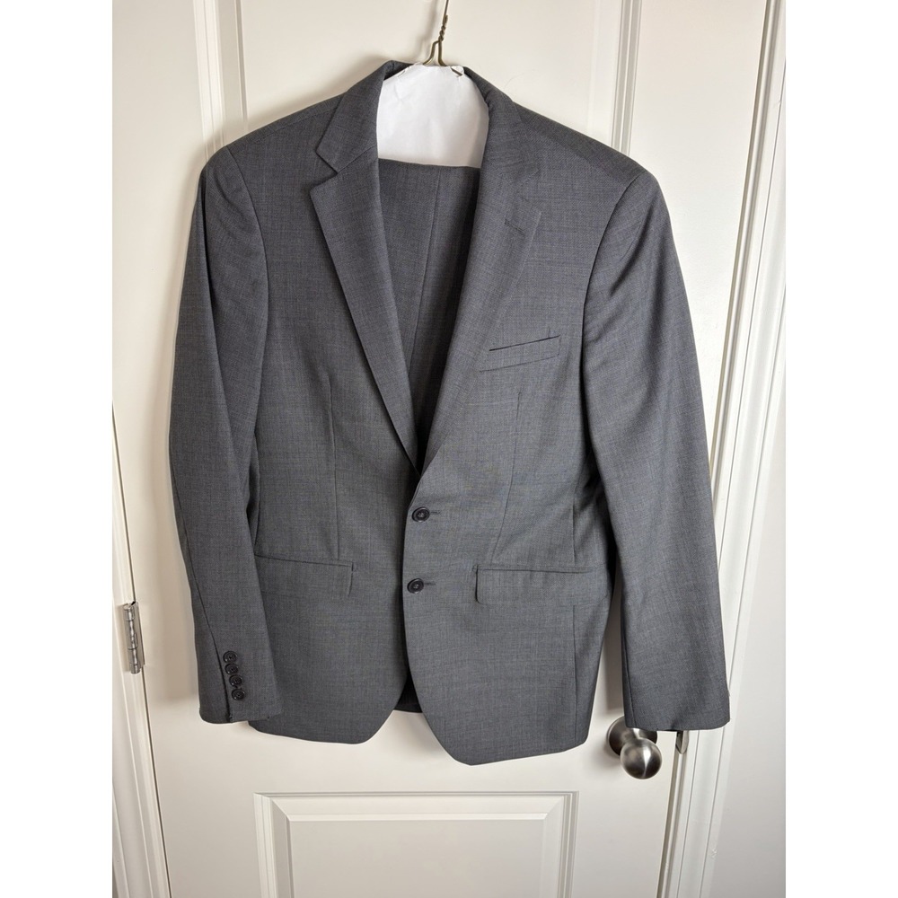 Arturo Calle 2-Piece Suit 100% Wool, Marzotto Super 110s, 38R, 32X30, Grey